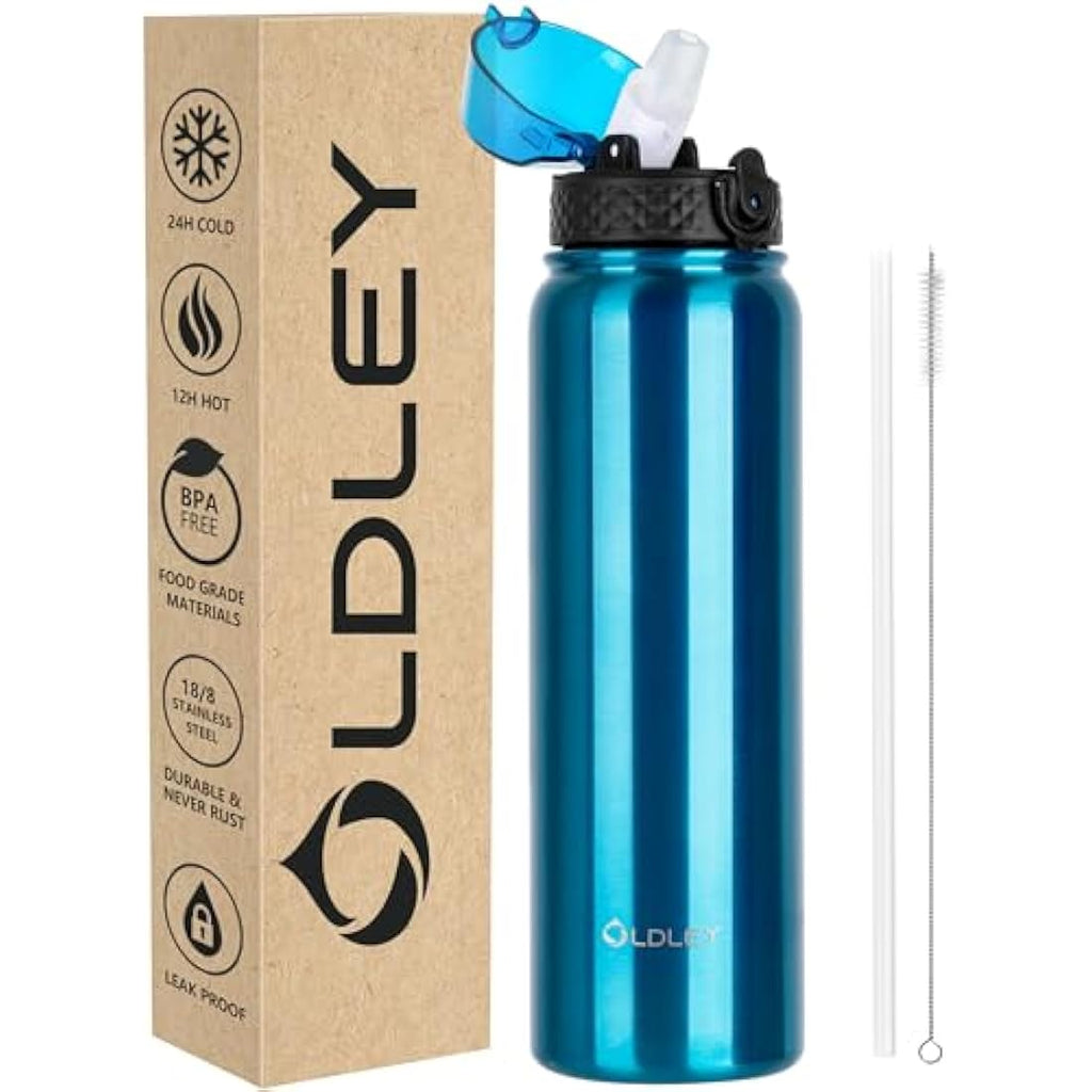 OLDLEY 1L Stainless Steel Water Bottle – Vacuum Insulated Leakproof Flask