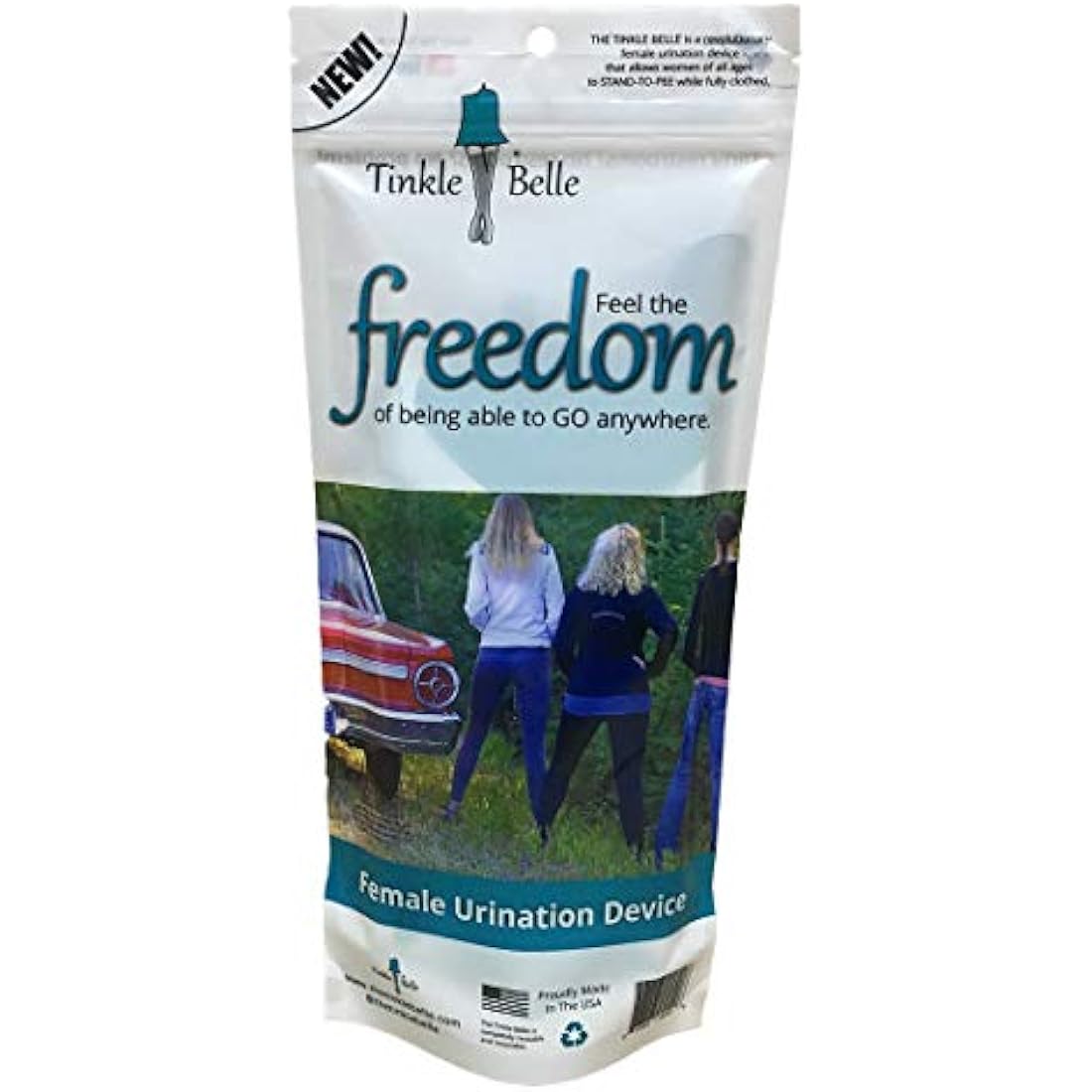 The Tinkle Belle Female Urination Device – Portable & Foldable, Teal