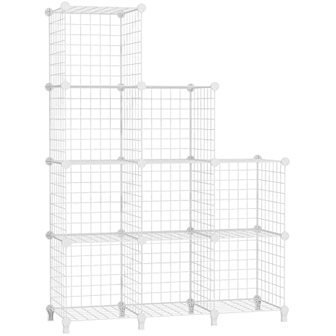 AWTATOS 9-Cube Wire Storage Shelves | Modular DIY Bookcase Unit, White