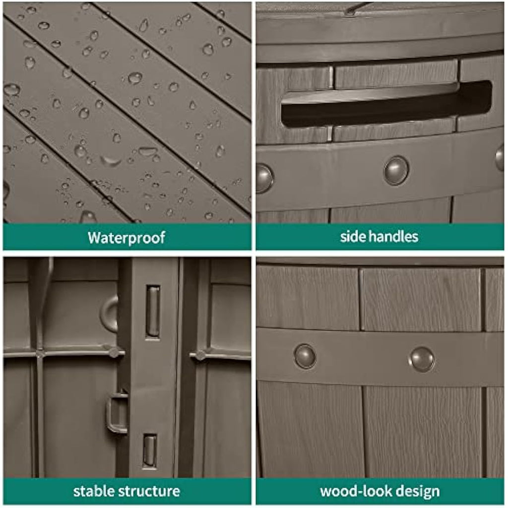 YITAHOME 127L Garden Storage Box | Waterproof Resin Outdoor Deck Box
