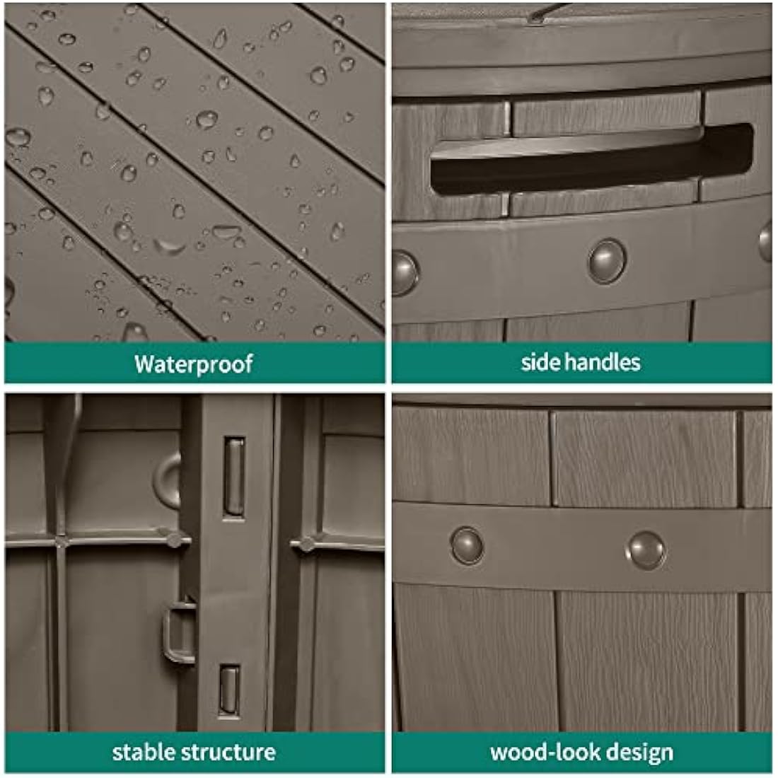 YITAHOME 127L Garden Storage Box | Waterproof Resin Outdoor Deck Box