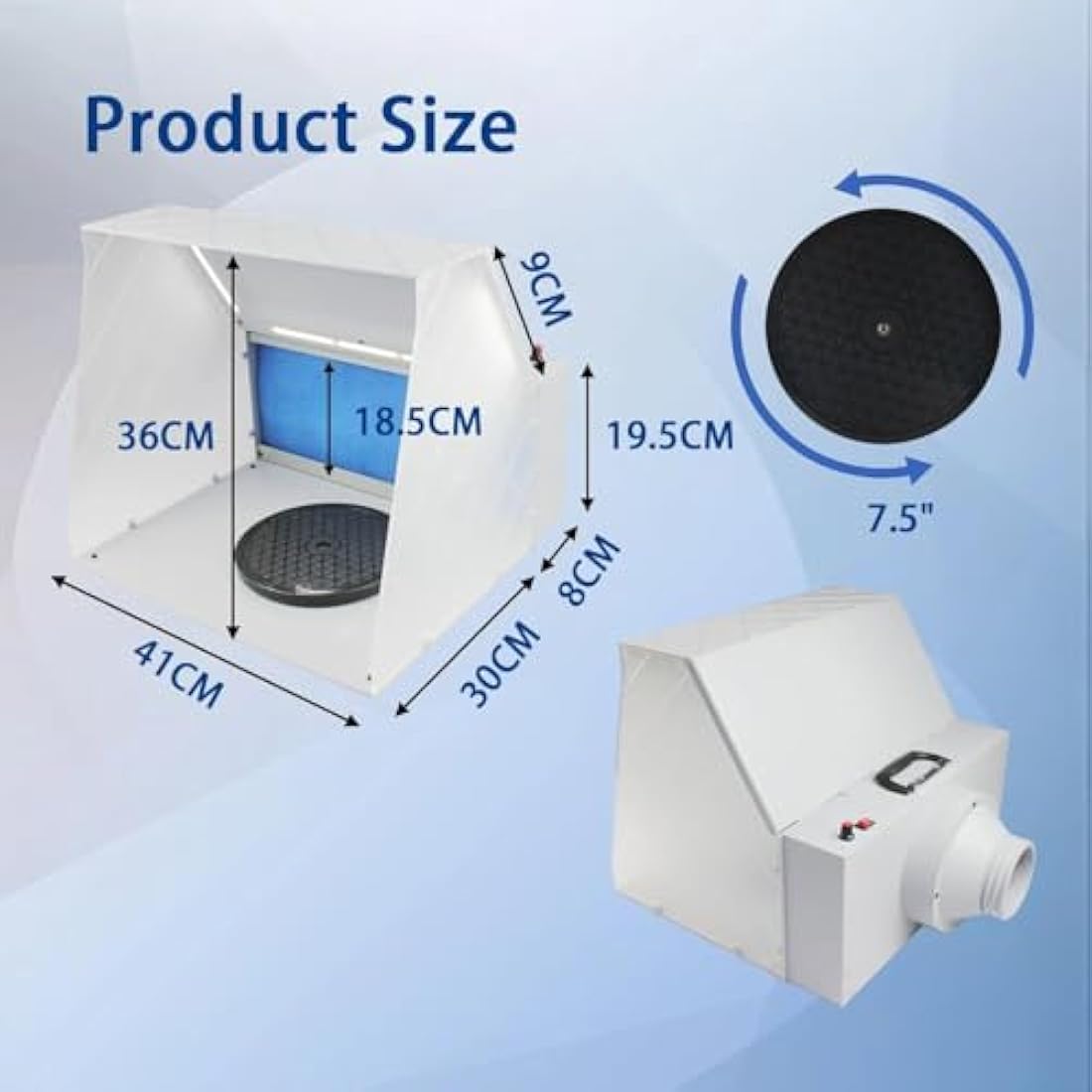 Magicrose Airbrush Spray Booth Kit – LED Lighted Hobby Station with Filter