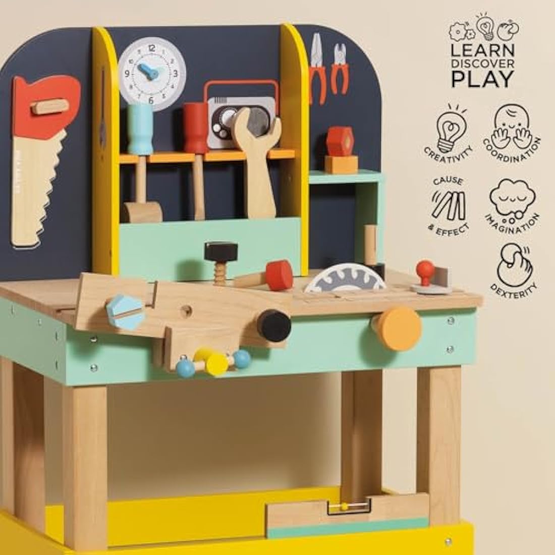 Le Toy Van Alex's Wooden Work Bench Set – Educational Pretend Play Toy