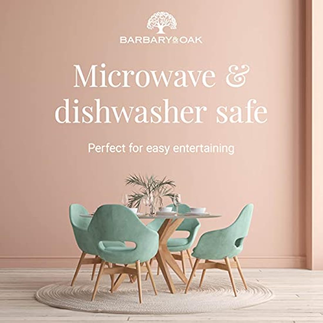 Barbary & Oak Avena 16 Piece Stoneware Dinnerware Set | Linen White