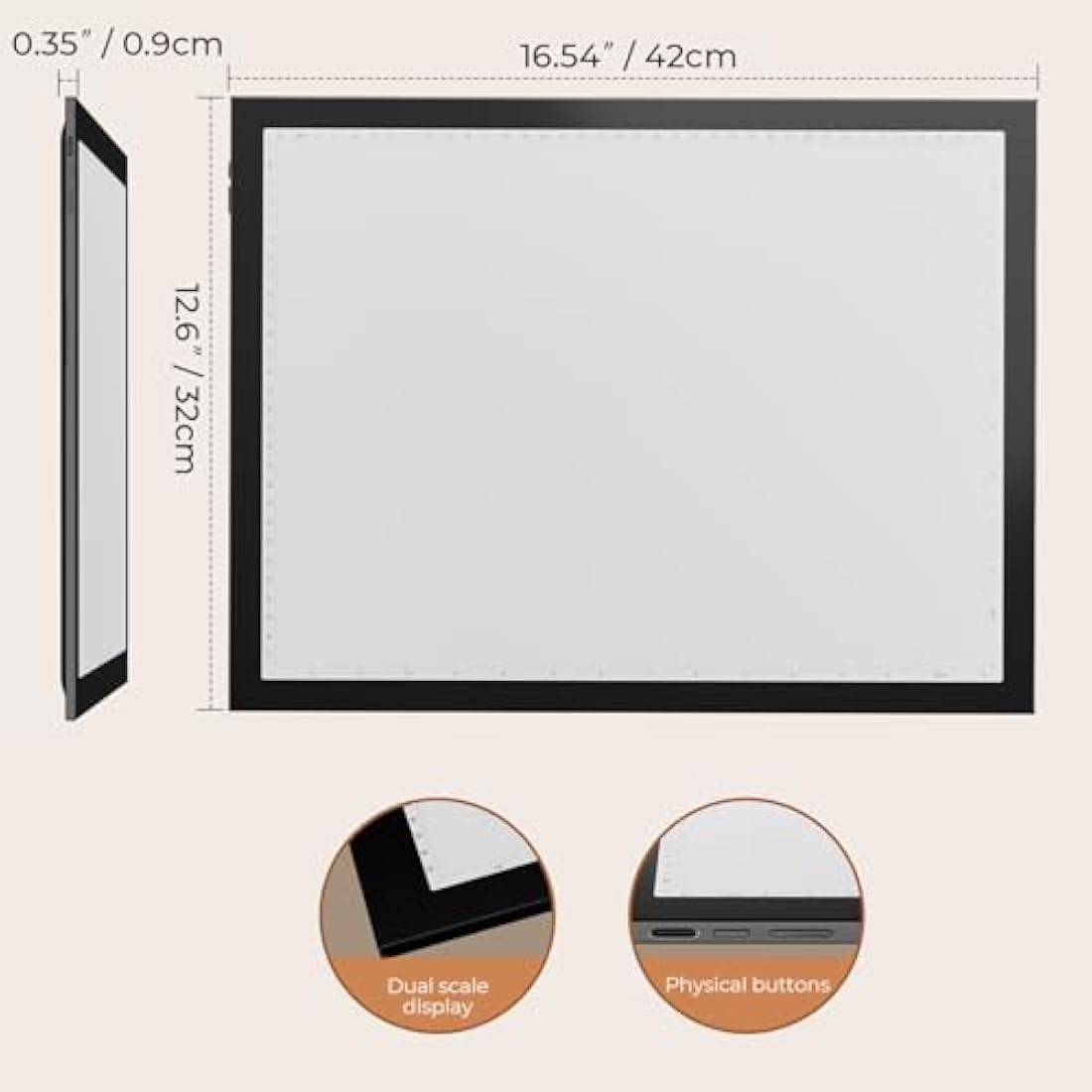 DONPODER A3 LED Light Box – 5500 Lux Portable Tracing Pad for Crafts