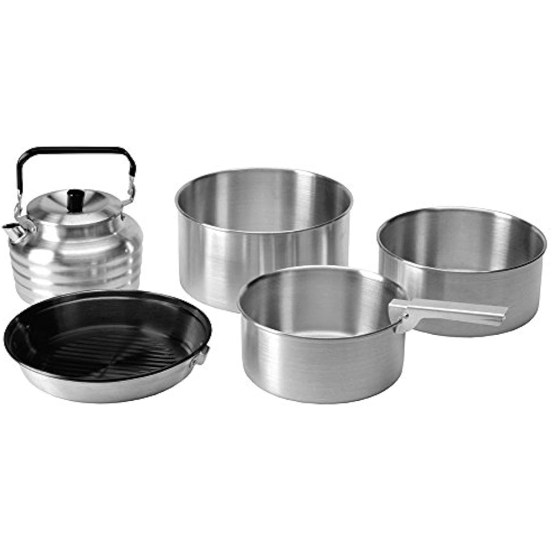 Vango Aluminium Camping Cookware Set – Non-Stick Pan & Kettle, Silver