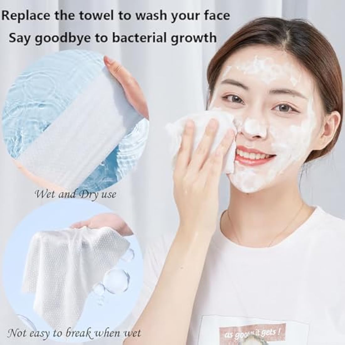 Disposable Face Towel | 100% Cotton Soft Dry Wipes (400 Count)
