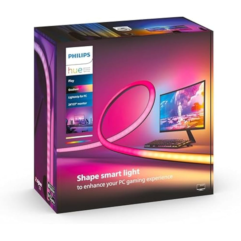 Philips Hue Play Gradient PC Lightstrip | 24-27 Inch Smart LED Lighting