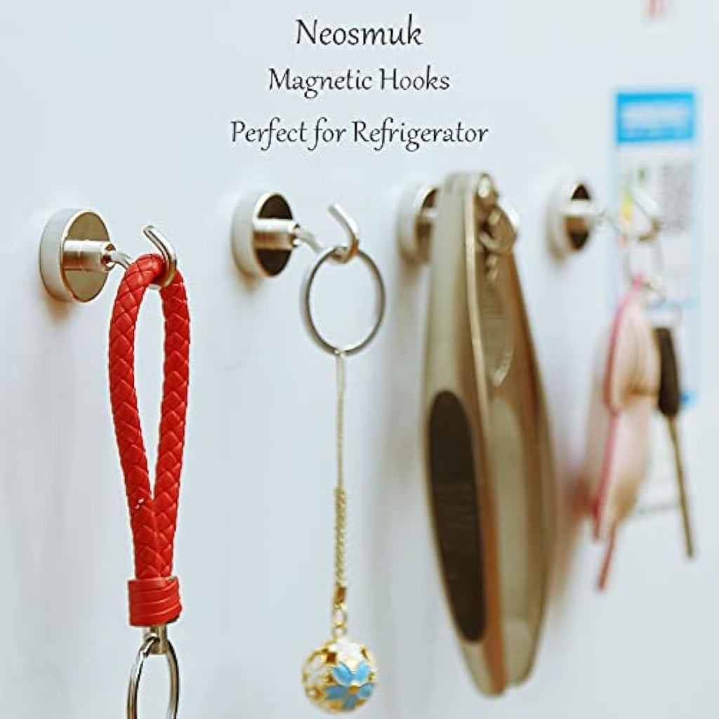 Neosmuk Magnetic Hooks – 20lbs Heavy Duty Neodymium Magnets (10 Pack)