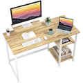 Jolof Store Computer Desk with Monitor Stand and Shelves - Oak