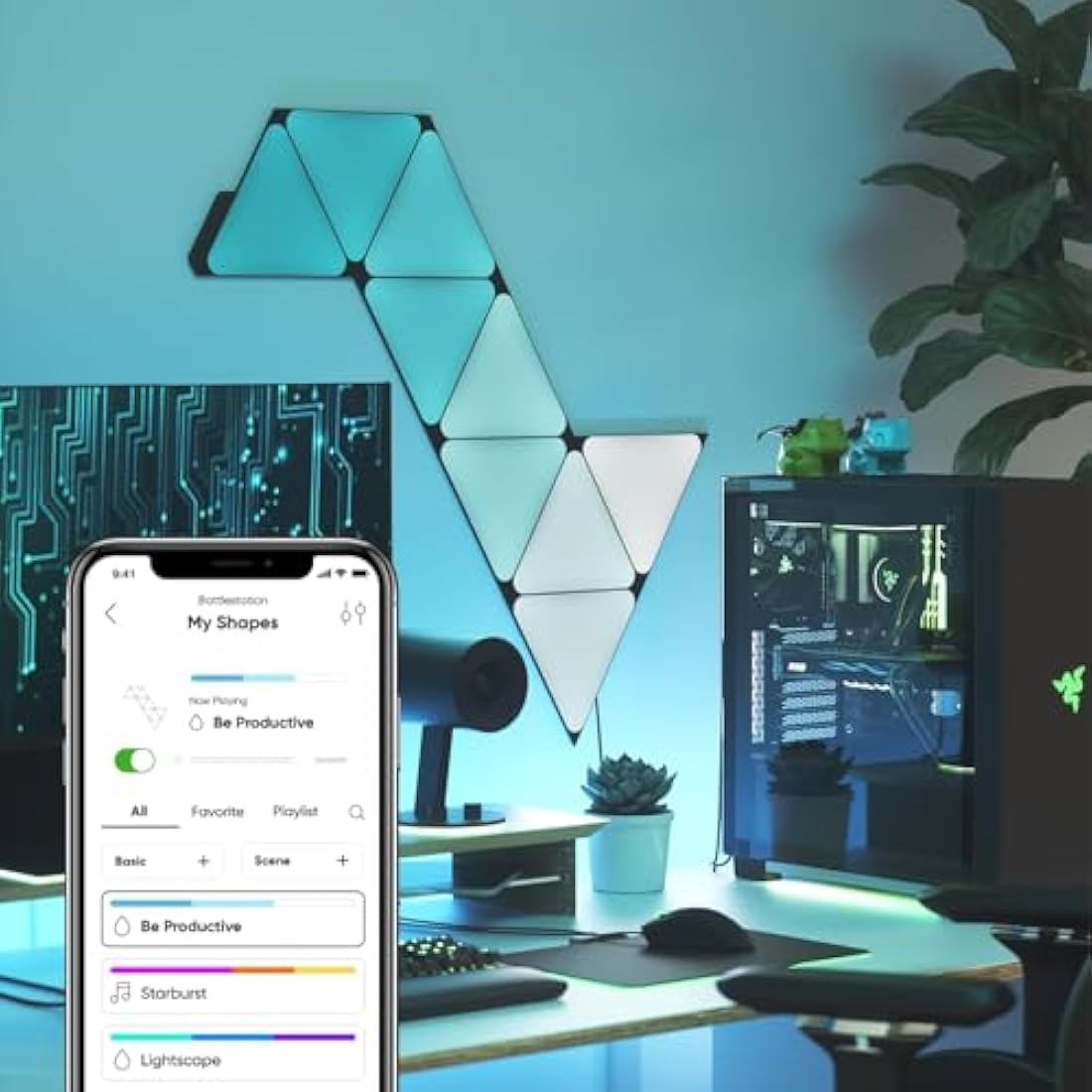 Nanoleaf Shapes Ultra Black Triangles – 9 Smart LED Light Panels Kit