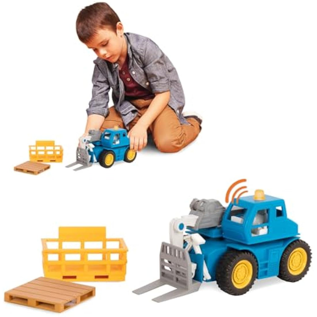 DRIVEN Micro Telehandler – Toy Crane Truck with Lights and Sound