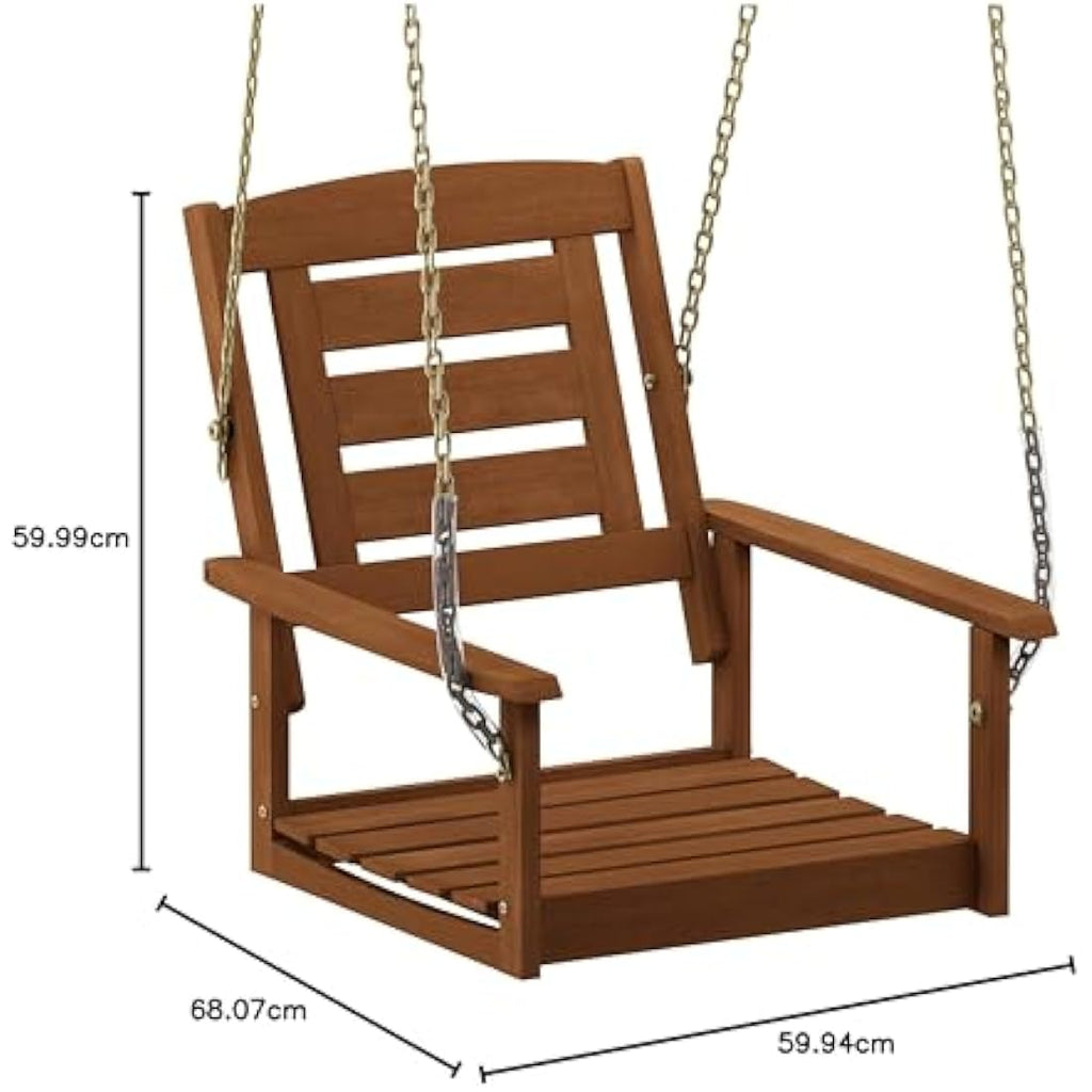 Furinno Tioman Hardwood Single Hanging Porch Swing - Natural Meranti