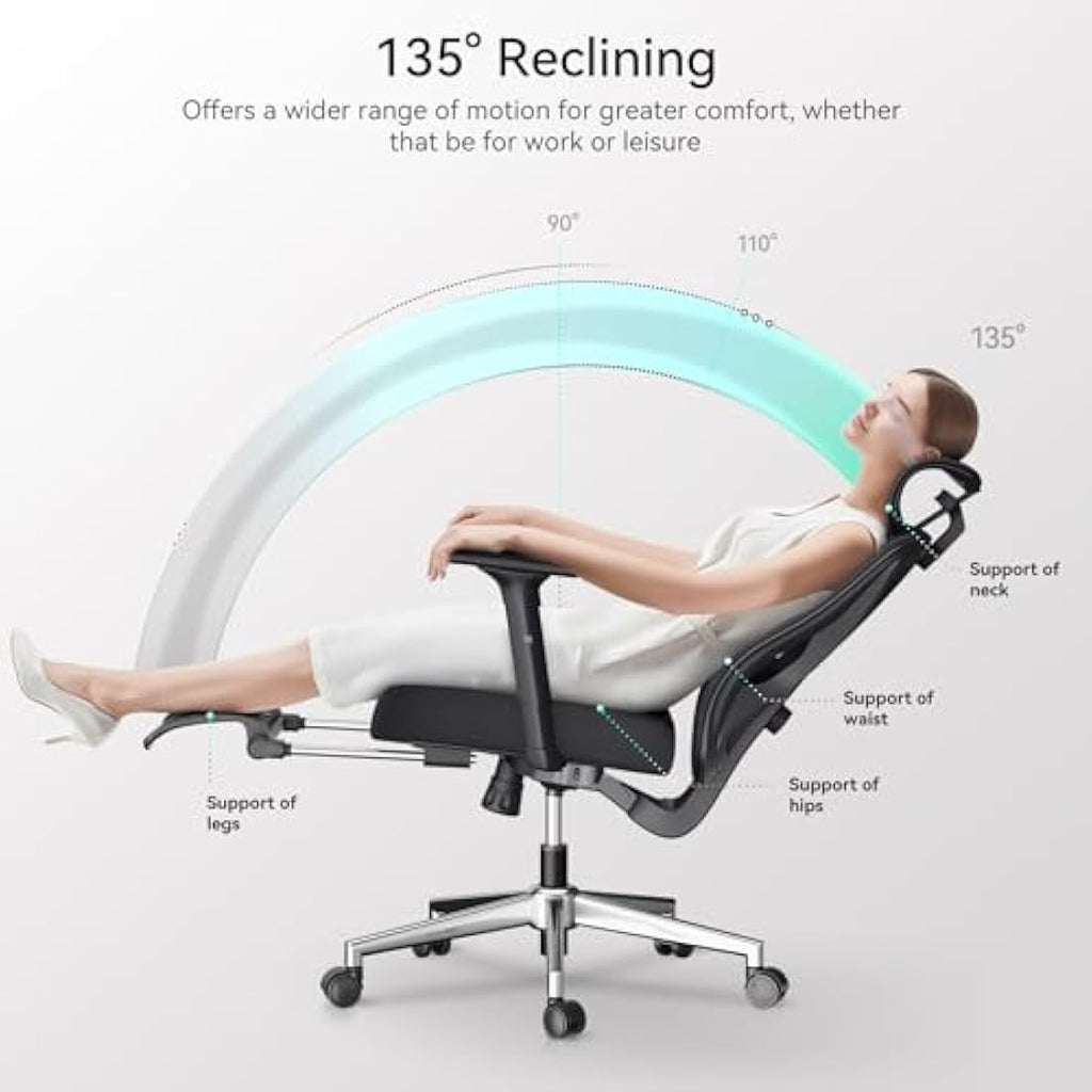Hbada P5 Ergonomic Mesh Office Chair | Lumbar Support & Footrest