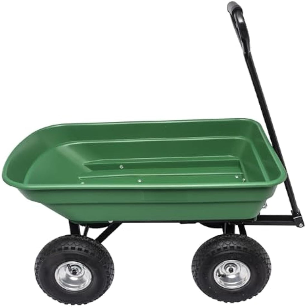 WERKA PRO Garden Trailer Trolley - 52L Heavy Duty Dump Cart, 120kg
