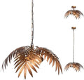 JCPYIUL Retro Tropical Coconut Leaf Chandelier – Iron LED Ceiling Light