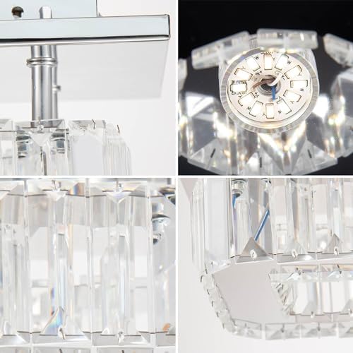 Jolof Store Mini Square Crystal Chandelier – Dimmable LED Ceiling Light