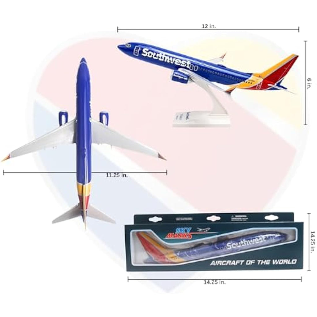 Skymarks Southwest Boeing 737-MAX8 Model Airplane 1/130 with Wifi Dome