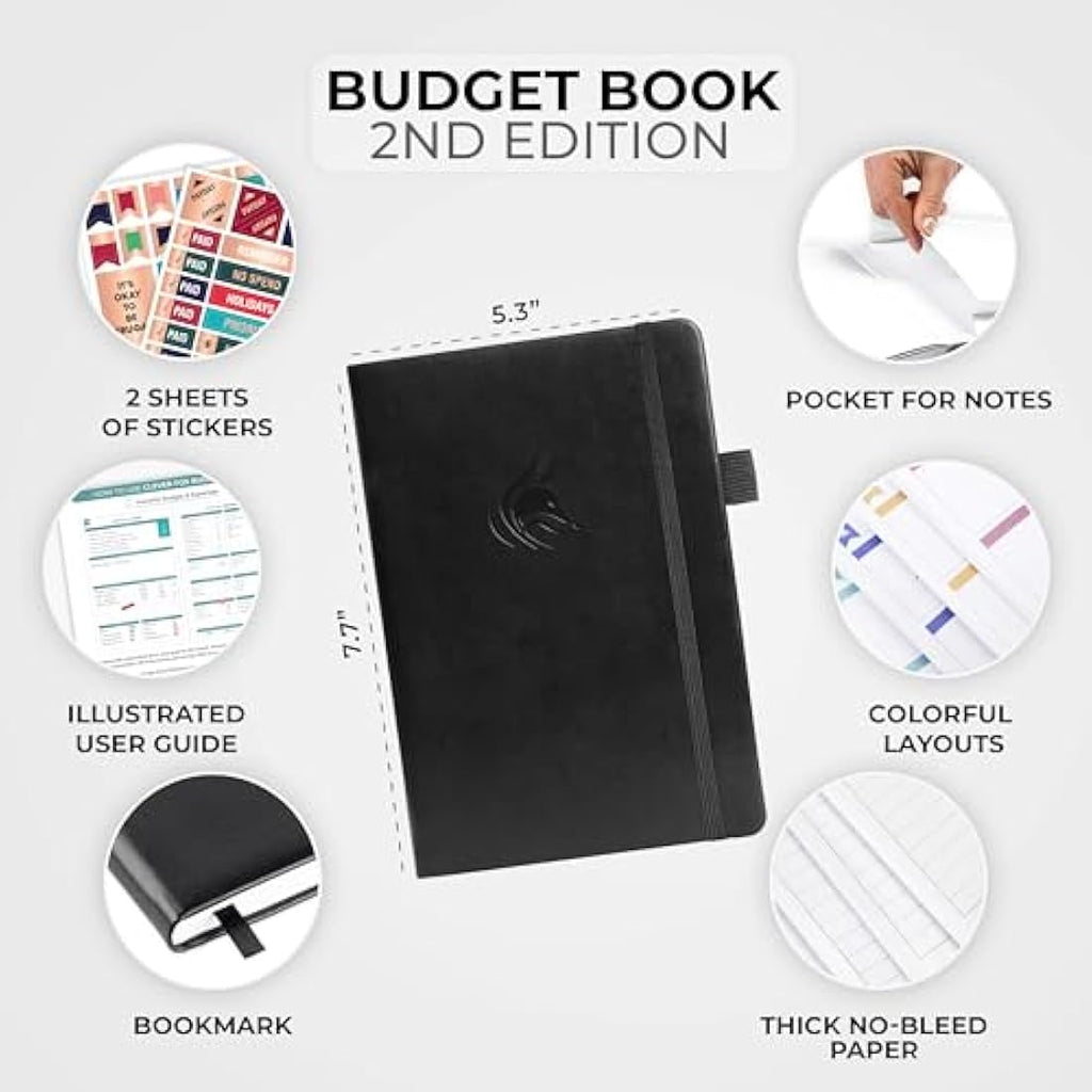 Clever Fox Budget Book 2.0 – Financial Planner & Expense Tracker (Black)