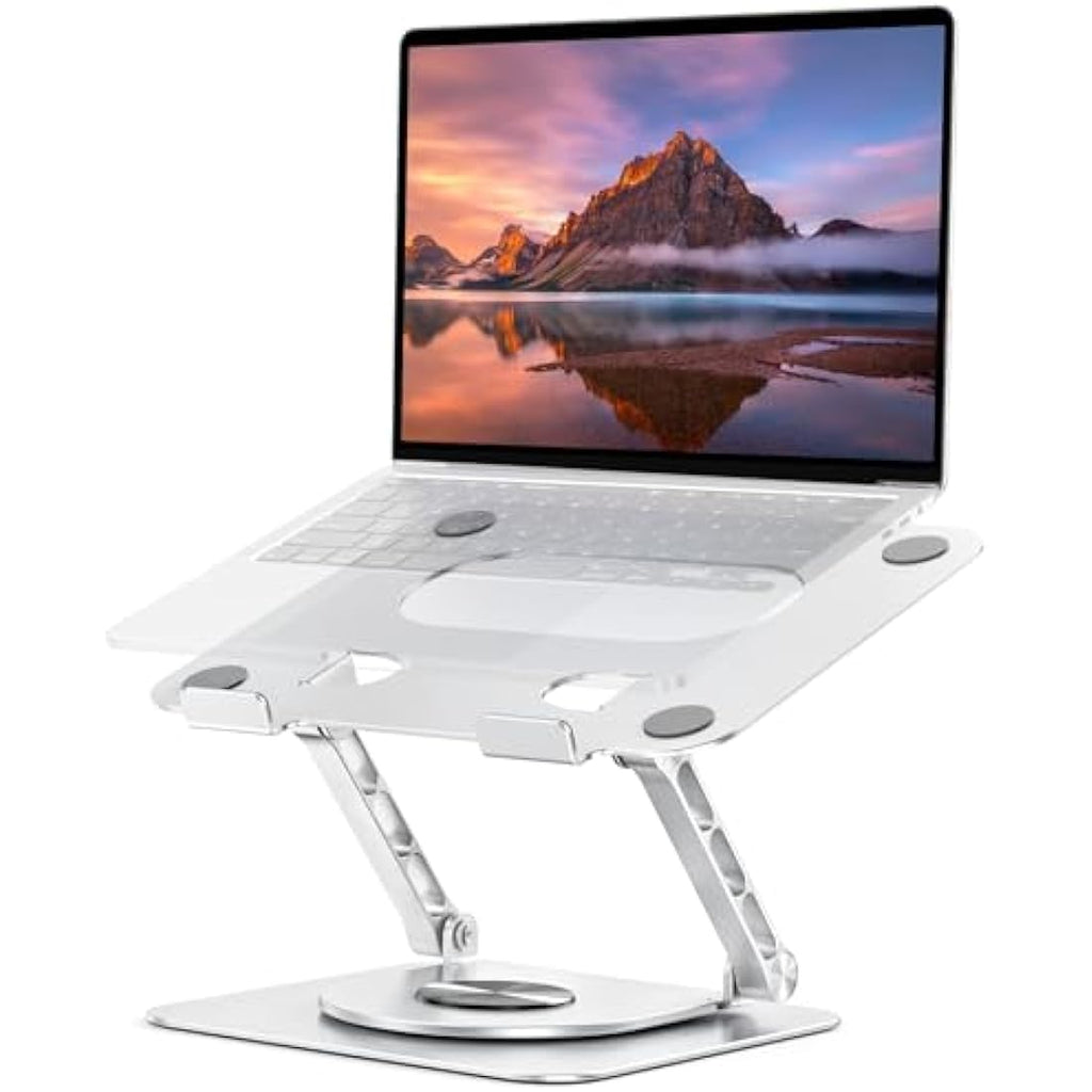 Lucrave 360 Rotating Aluminum Laptop Stand – Ergonomic Desk Riser