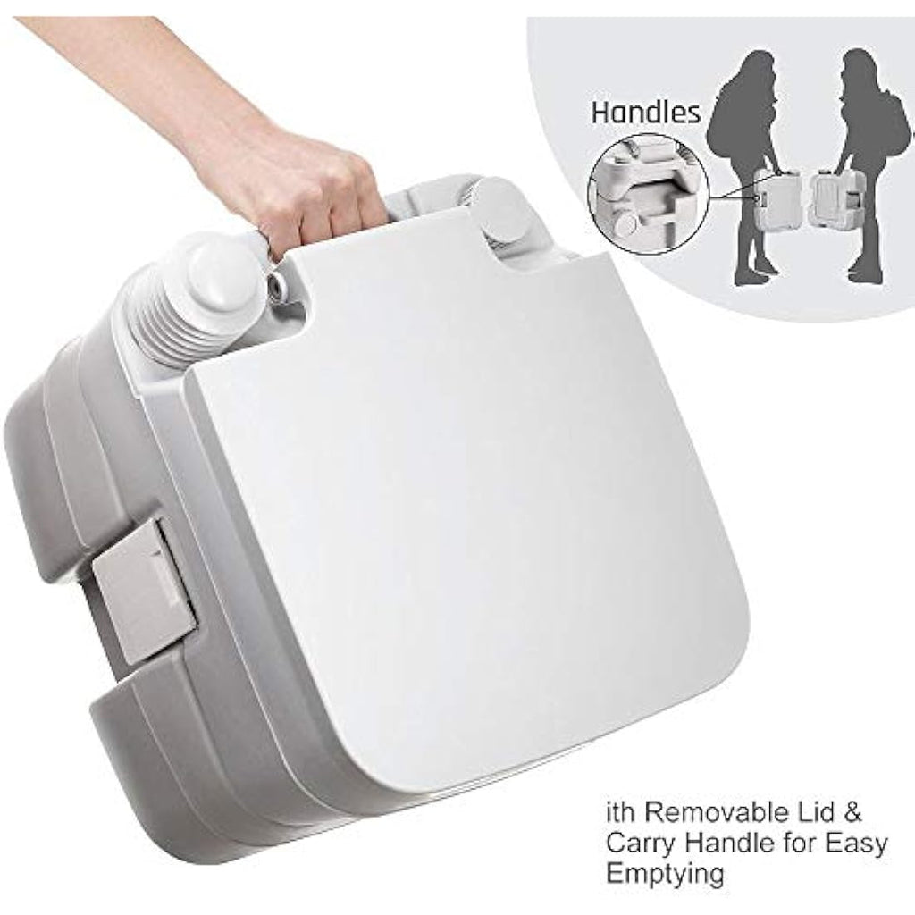 Krispich Portable Camping Toilet | 20L Waste Container with Flush