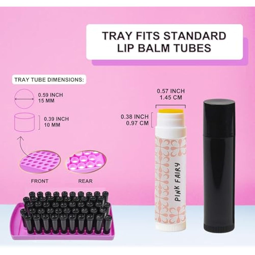 Kare & Kind Lip Balm Filling Tray Kit with 50 Tubes and Stickers
