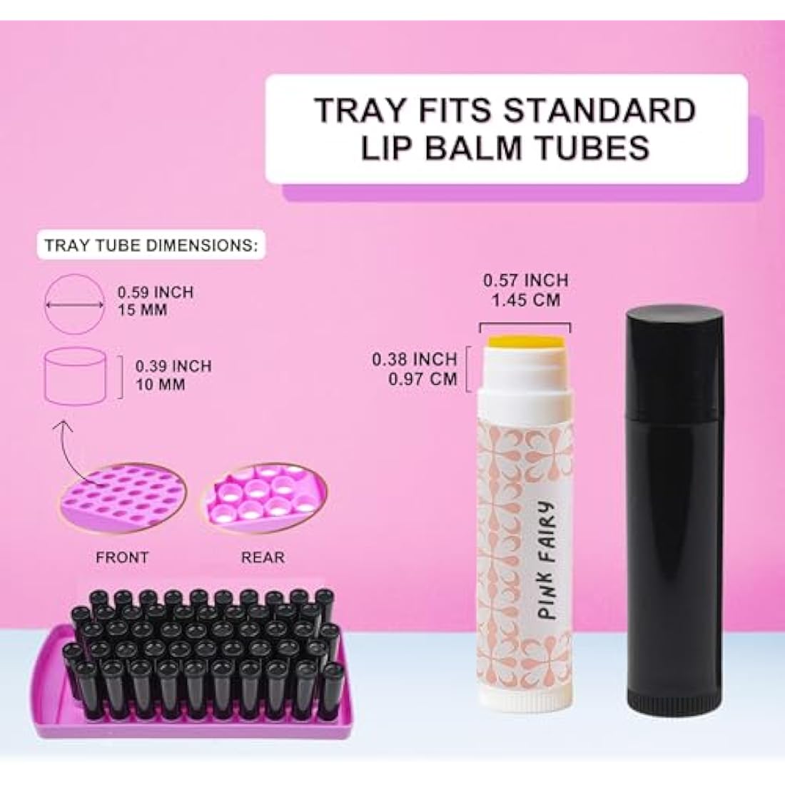 Kare & Kind Lip Balm Filling Tray Kit with 50 Tubes and Stickers