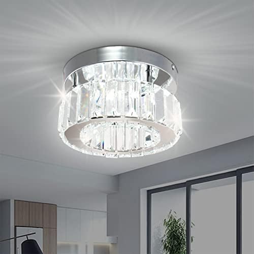 Jolof Store Mini Crystal Chandelier – Round LED Flush Mount Ceiling Light