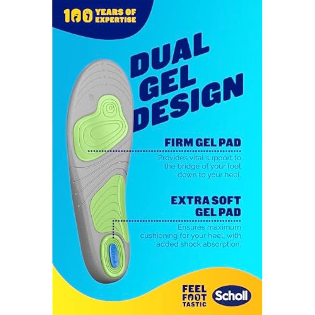 Scholl GelActiv Sport Insoles for Men | Shock Absorbing Gel – Sizes 7-12