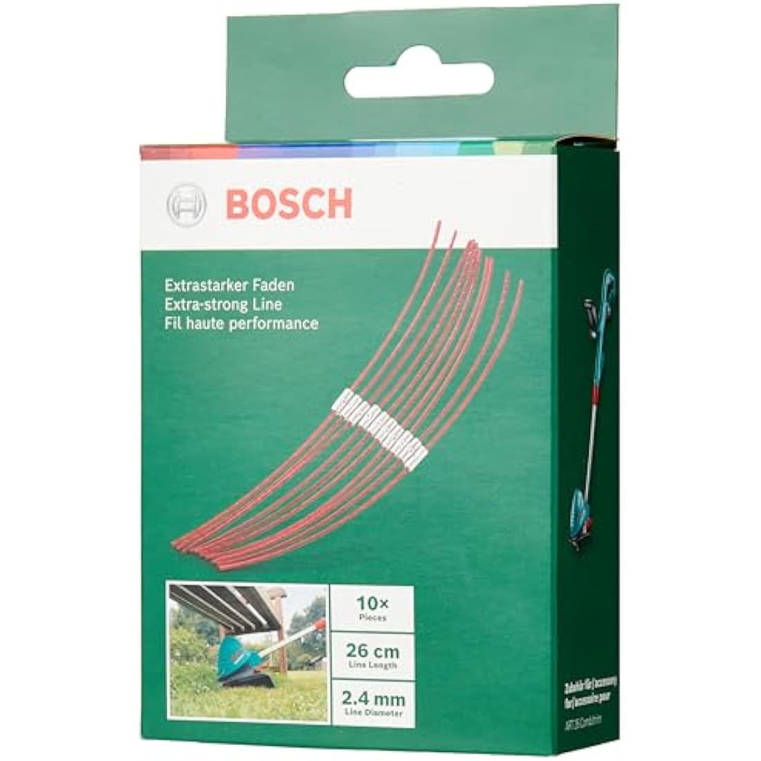 Bosch Extra-Strong 26cm Trimmer Line for ART 26 Combitrim - 10 Pack
