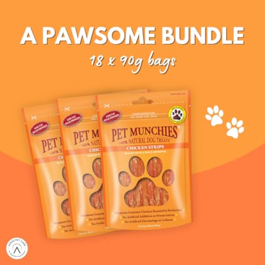 Pet Munchies Chicken Strips Dog Treats – Natural High Protein (18 x 90g)