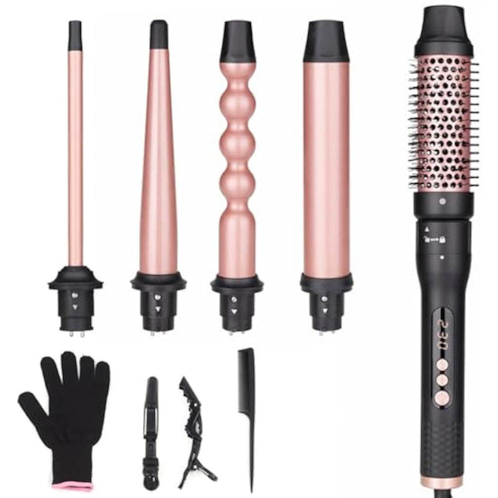 UNOBEY 5-in-1 Curling Wand Set | Ceramic Interchangeable Hair Curler