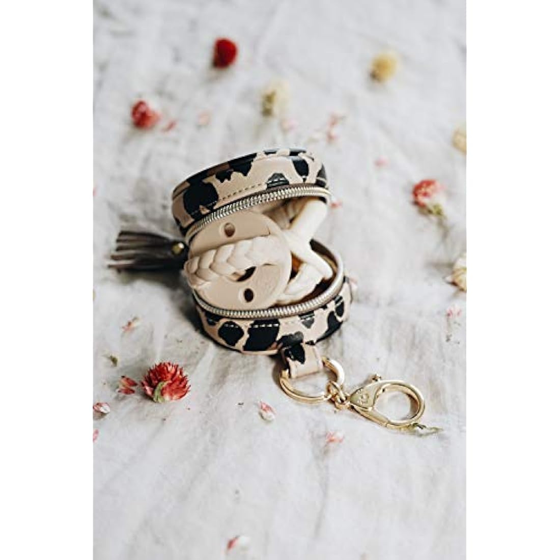 Itzy Ritzy Pacifier Case Charm Pod – Leopard Print Diaper Bag Clip