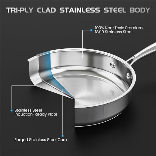Tieplis 16-Piece Stainless Steel Cookware Set | Induction Pots and Pans