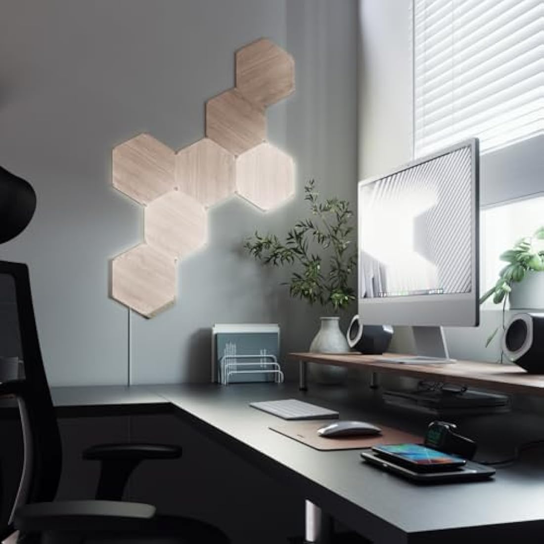 Nanoleaf Elements Hexagon Expansion Pack – 3 Wood Look LED Panels
