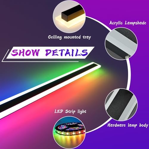 Mikeru RGB Outdoor Wall Light – 120CM Dimmable IP65 Acrylic LED Sconce