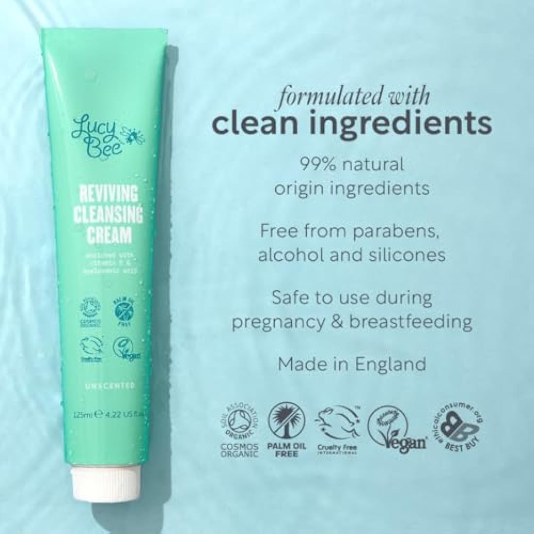 Lucy Bee Organic Facial Cleanser | Soothing Makeup Remover - 125ml