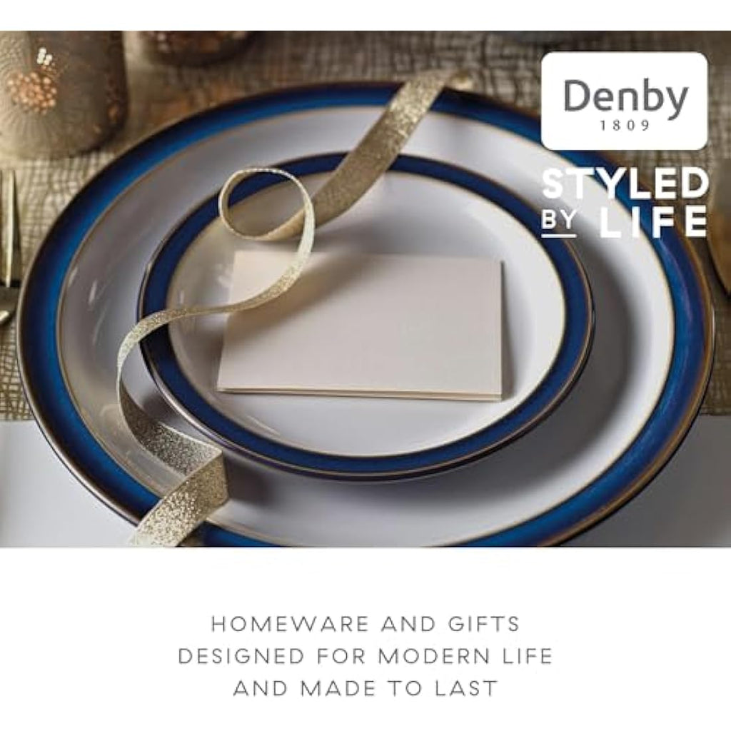 Denby Imperial Blue Small Plates – Set of 2 Ceramic Stoneware 17.5cm