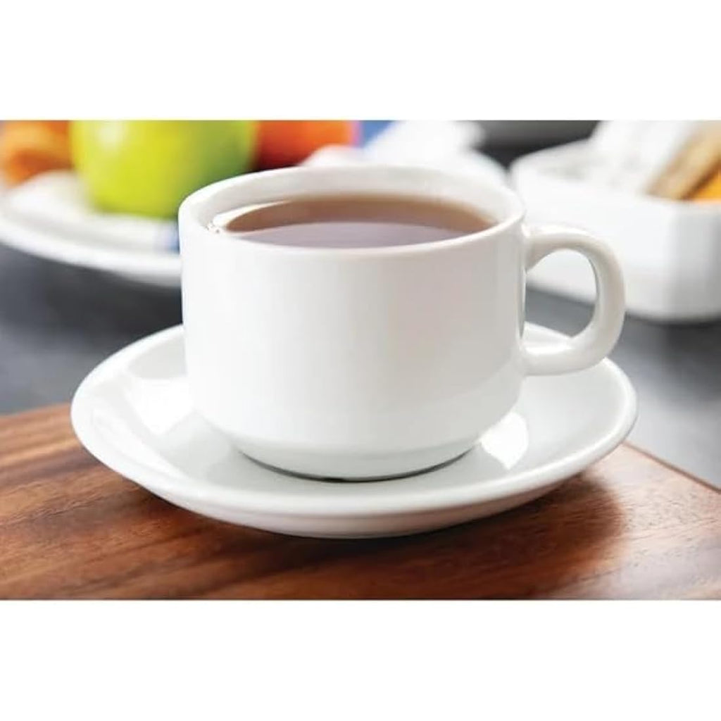 Olympia Athena White Porcelain Stacking Cups - 200ml (Pack of 24)
