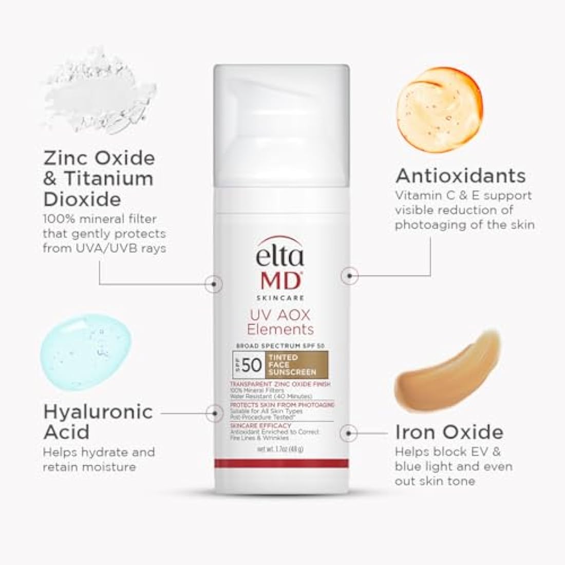 EltaMD UV Elements Tinted Physical Sunscreen SPF 44 with Hyaluronic Acid