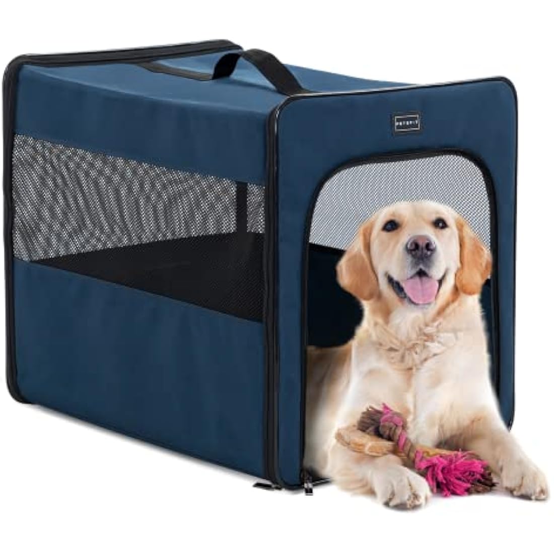Petsfit Foldable Dog Travel Crate - Lightweight Soft-Sided Kennel, Blue