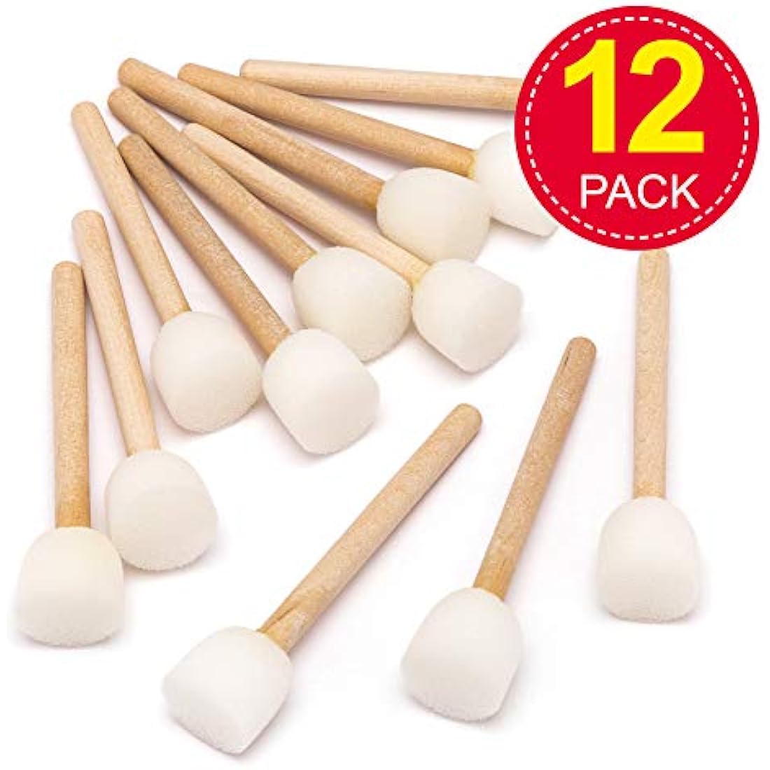 Baker Ross Mini Sponge Paint Dabbers for Kids Crafts - Pack of 12