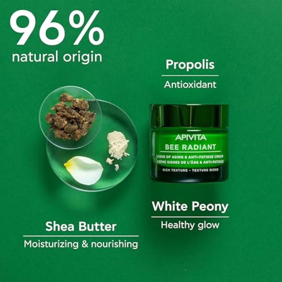 Apivita Bee Radiant Anti-Aging Face Cream for Dry Skin with Propolis - 50ml