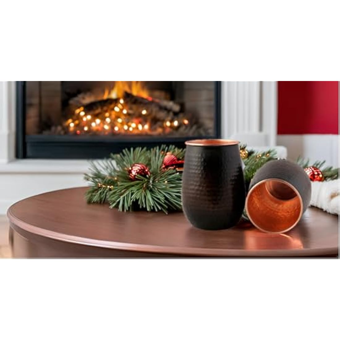 Staglife Pure Copper Tumblers – 16 Oz Hammered Moscow Mule Cups, Set of 2