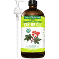 RejuveNaturals Organic Castor Oil – 16oz Glass Bottle Cold Pressed Hexane Free