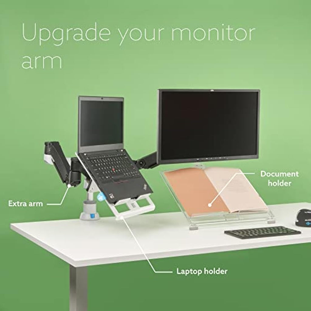R-Go Zepher 4 C2 Single Monitor Arm | Adjustable VESA Mount - Matte Silver