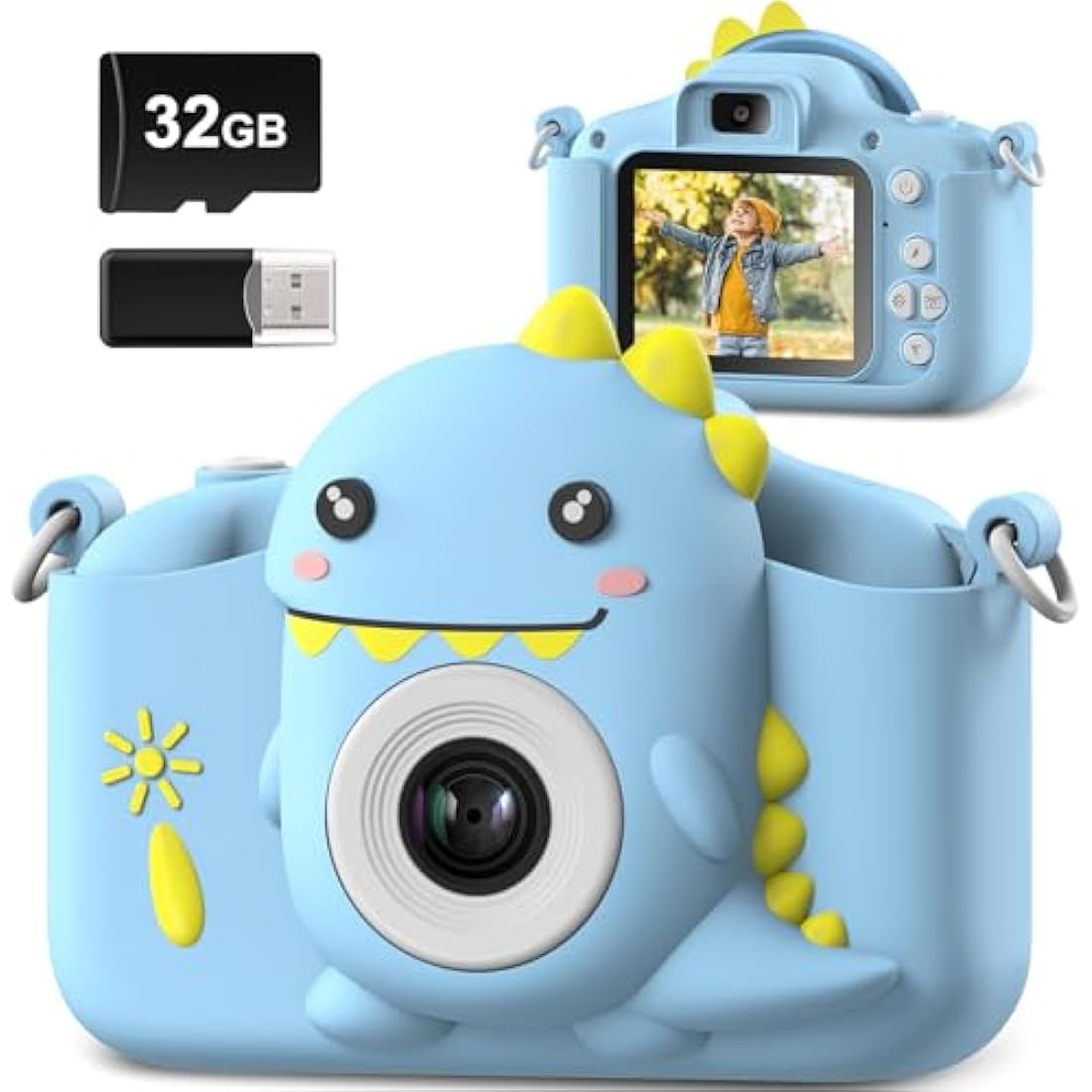Hangrui Kids Digital Camera – 20MP Dual Lens 1080P Video Toy with 32GB Card