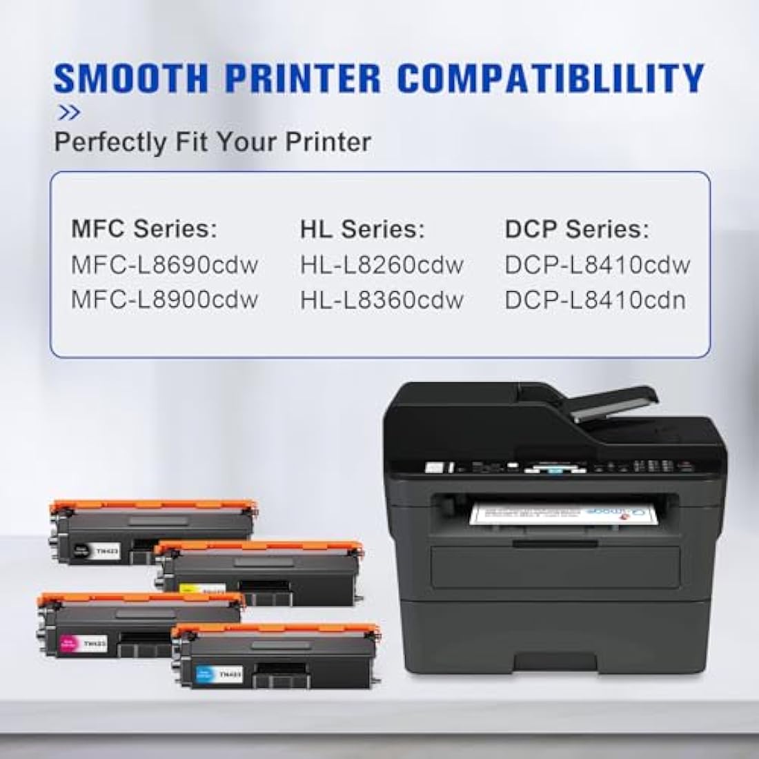 Q-image TN423 Compatible Toner Cartridges for Brother HL-L8360CDW | 4 Pack