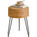 Jolof Store Natural Seagrass Footstool – Handwoven Vanity Makeup Stool
