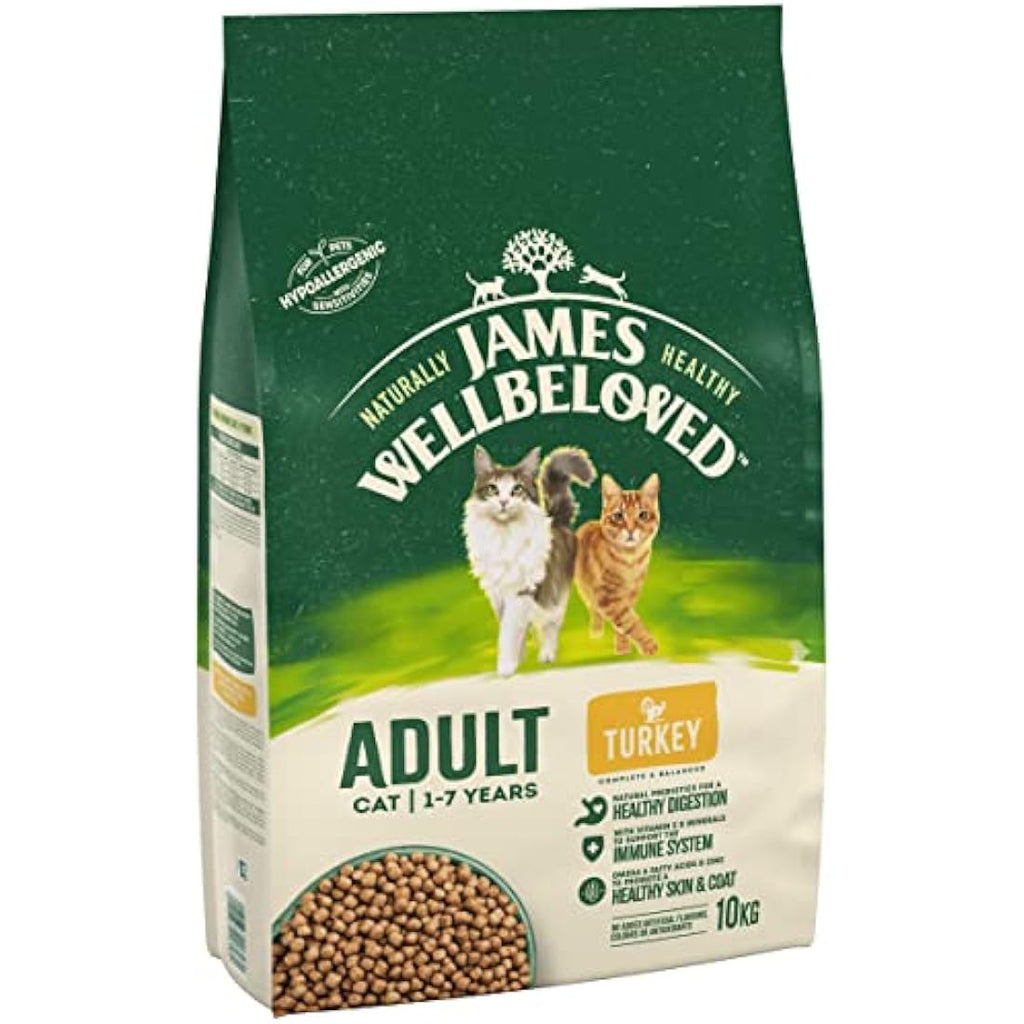 James Wellbeloved Adult Turkey Hypoallergenic Dry Cat Food - 10kg Bag